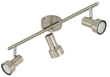 BRILONER Leuchten- LED Deckenleuchte, Deckenlampe mit 3 dreh-und schwenkbaren Spots, Fassung: GU10, inkl. 3x3W, Metall, Maße: 48x12 cm, Farbe: chrom