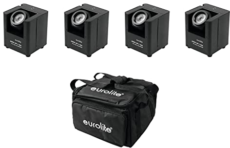 EUROLITE Set 4x AKKU UP-1 + SB-4 Soft-Bag | 4x LED Uplight mit 15-W-4in1-LED inklusive schwarzer Softbag