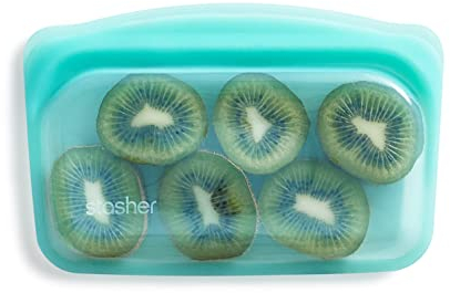 Stasher Bag Premium Silikonbeutel wiederverwendbar für Lebensmittel, Aqua, Dauerhaft, Backofen, spülmaschinen & gefriersicher, Umweltfreundlich, Lunch-Tasche, Leckagefrei, 355ml