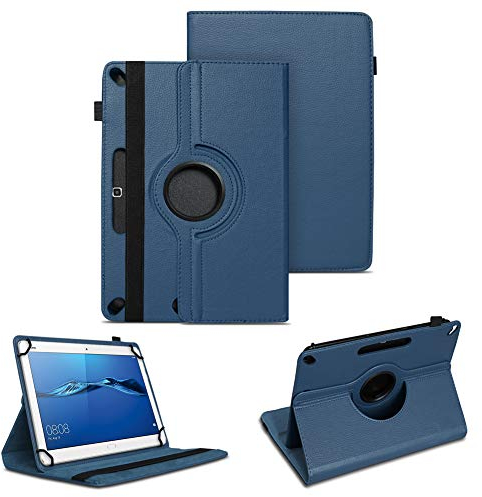 NAUC Hülle Tablet Tasche kompatibel für Huawei MediaPad M3 Lite 10 Schutzhülle Case Cover 360° Drehbar, Farben:Blau