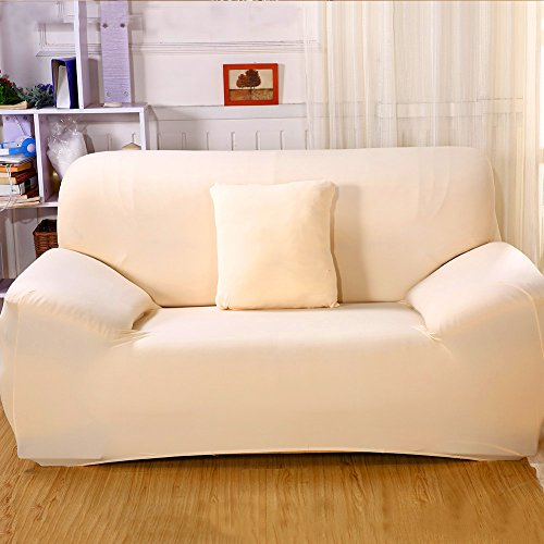 ele ELEOPTION Sofa Überwürfe Sofabezug Stretch elastische Sofahusse Sofa Abdeckung in Verschiedene Größe und Farbe Herstellergröße 145-185cm (Hell apricot, 2 Sitzer für Sofalänge 130-170cm)