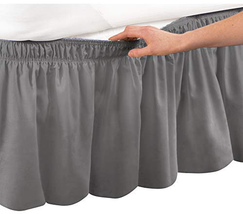 Bett und, einfach fit Staub Rüschen um Bettvolant, grau, Queen/King
