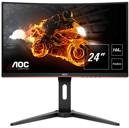 AOC Monitor C24G1- 24 pulgadas Curved 1500R Full HD, 144Hz, 1Ms, VA, FreeSync Premium, 1920x1080, 250 cd/m, D-SUB, HDMI 2x1.4, Displayport 1x1.2