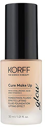 Korff Fondotinta Fluido Effetto Lifting Glow, Formula Anti-età e Lunga Tenuta con acido ialuronico 01, 30 ml