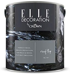 Crown ELLE DECORATION Rooftop No. 181, 2,5 L, extra-matte Premium Wandfarbe für Innen, für Wände und Holz, hohe Deckkraft, Innenfarbe, organisches Grau, inspiriert von natürlichem Schiefer