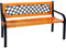 FineHome Stabile Parkbank aus Matall Holz und witterungsbeständigem Hartkunststoff Gartenbank 120 x 52 x 74 cm Sitzbank