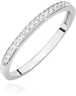 Damen Ring 585 14k Gold Weißgold natürlicher echt Diamanten Brillanten