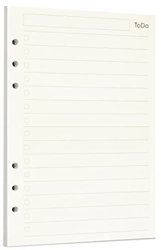Zelten Lose-Blatt-Lochpapier-Nachfüllpackungen Papier für 6-Loch-Binder Persönlicher Organizer Tagebuch Notizbuch Nachfüllbarer Planer, Todo, A5/6 Hole