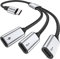 MOSWAG USB-C Stecker auf Buchse Adapter, Splitter Mit 60W Aufladung, 3-Port Kabelkonverter für Mac Xbox One Series X/S, PS4, PS5