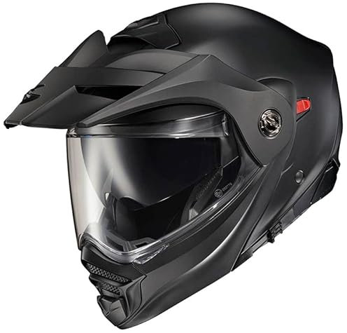 Scorpion ADX-2 Negro Mate - Casco de Moto Trail Modular P/J + Pinlock - Casco con Visor Solar Homologado ECE (M)