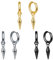 feilok 3 Paar Edelstahl Ohrringe für Herren Damen Ohrringe Männer Creolen, Spike Ohrring Hängend Gold Silber Schwarz Creolen mit Anhänger Set