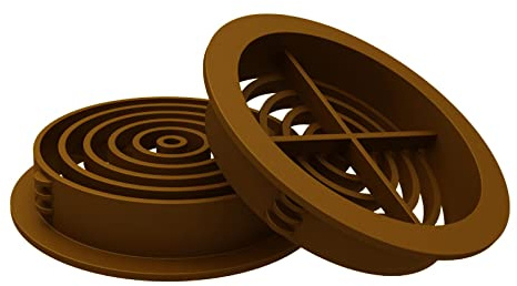 4 x Golden Oak Plastic 70mm Round Soffit Air Vents/Push in Roof Discs