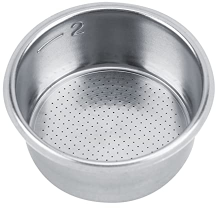 51mm Kaffeefilterkorb, 2 Tasse Edelstahl Filterkorb, Wiederverwendbare Drucklos Kaffeefilter Ersatz für Breville Coffee Machine