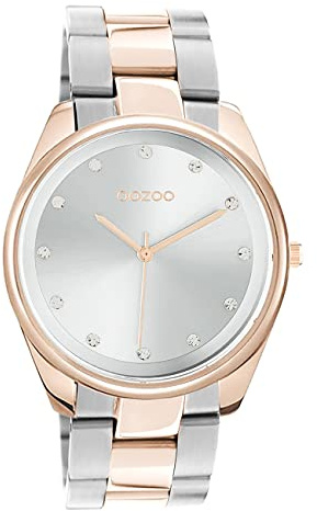 Oozoo Damen Armbanduhr Timepieces C10964 Analog Edelstahl Silber-rosé UOC10964 Analoguhr