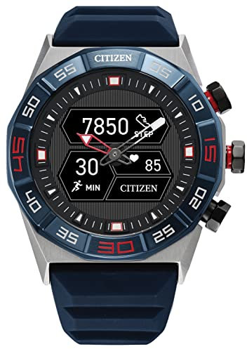 Citizen CZ Smart PQ2 Hybrid Smartwatch with YouQ Wellness app Featuring IBM Watson® AI and NASA Research, Black and White Customizable Display, Bluetooth, HR, Activity Tracker, 18-Day Battery Life