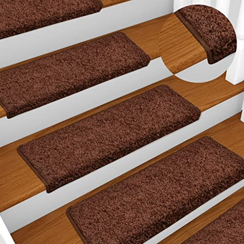 ECLAY Haushaltsbedarf Stufenmatten Treppenstufen Teppich Stufenmatten 15 Stück 65x25 cm braun