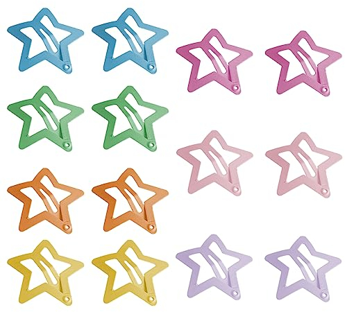 14 Pièces Etoiles Barrettes à Cheveux Barrettes à Cheveux Epingles à Cheveux Pinces à Pression Barrettes à Colorées Épingles à en Antidérapantes pour Filles Barrette en Forme D'etoile