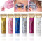 Teekerwan 6er Face & Body Glitter Set, Holografisches Glitter Gel für Musikfestivals & Partys, 18g, 1ml, 6 Farben, Vegan & Tierversuchsfrei