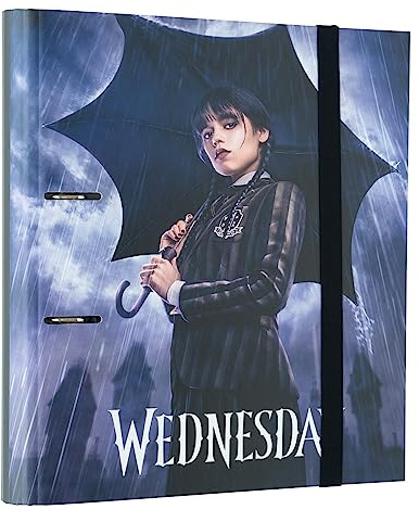 Grupo Erik 2 Ring Binder A4 - Wednesday Gifts | 10.6 x 12.6 inches - 27 x 32 cm - A4 Ring Binder Folder, Document Folder | Wednesday Addams Gifts