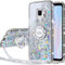 Miss Arts für Galaxy S9 Hülle, [Silverback] Mädchen Glitzern Handyhülle mit Ringständer, Cover Silikon Clear Schutzhülle für Samsung Galaxy S9 - Silber