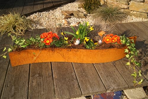 JH-Metalldesign Schale 90cm groß Edelrost Rost Pflanzschale Säule Rost