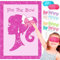 Pin The Bow Party Games for Kids Birthday - Pink Princess Poster, Party Decorations, Pamper Party Supplies for Girls