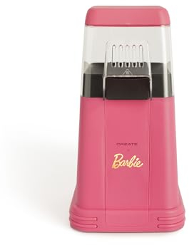 CREATE/POPCORN MAKER/Máquina Eléctrica de Palomitas de Maíz Rosa Barbie/Sin aceites o grasas, Fácil de limpiar, Palomitas en 3 min, 80g de maiz por tanda, Sitema de seguridad, 1200W