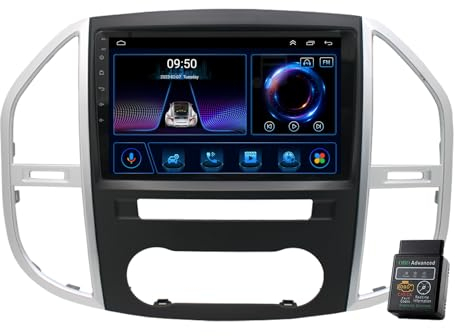 10.1Android 12 CarPlay GPS Head Unit For Mercedes Benz Vito W447 2014-2020 8 Core Car Stereo DAB+Radio GPS Sat Nav Bluetooth Car Multimedia Player FM/AM Radio WiFi DSP DVR USB (2GB RAM+32GB ROM)