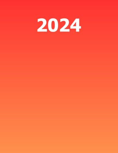 January - December 2024 Dated Monthly and Weekly Planner, Goal Setting, Habit Tracking, Daily Gratitude Practice, 8.5x11, red orange gradient: Great ... productivity, and working towards goals.