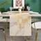 Tischläufer Leinen Frühling Abstrakte Kunst Beige Marmor Goldstruktur Tischdecke für Bauernhaus Esstisch Party Hochzeit Küche Wohnzimmer Sommer 40 x 140 cm