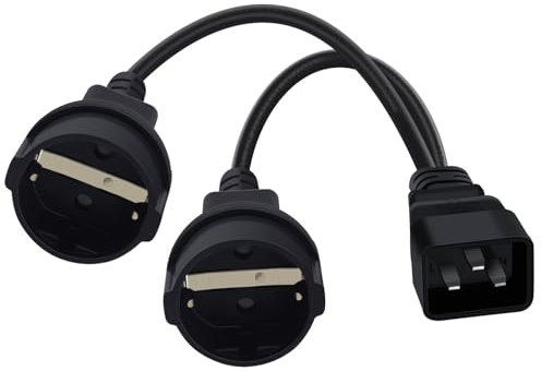 HuaLiSiJi IEC320 C20 auf Schuko Buchse 16A 250V, USV Stecker C20 Stecker auf CEE7 Buchse, für Außen Oder Innenbereich 35cm