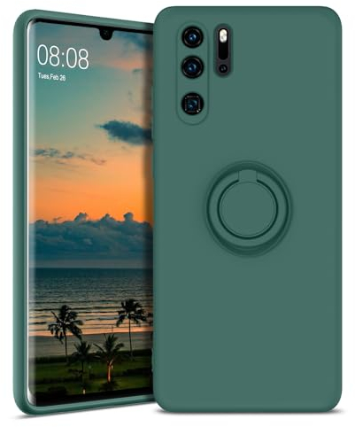 VENINGO Huawei P30 Pro Hülle mit Ringhalter, Handyhülle Huawei P30 Pro, Dünn Silikon Ständer, Stoßfest für Damen Herren Schutzhülle Handyhülle für Huawei P30 Pro Hülle, Grün