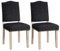 Yaheetech 2er Set Esszimmerstühle Stühle gepolstert, Modern Küchenstuhl bequemer Polsterstuhl, belastbar bis 136 kg, fürs Esszimmer/Küche/Wohnzimmer, schwarz