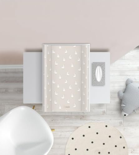 Baby Wickelauflage ohne Verstärkung Gans - 70X 47 cm - Wickelplatte für Babybett - Wickelaufsatz und Bettumrandung - Changing Mat Zubehör