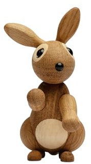 Spring Copenhagen Bounce - Niedlicher Holz-Hase | Holzfigur | 5 x 7 x 10 cm | Heimdekoration | Bücherregal-Schmuck | Holz(FSC-Eiche & -Ahorn) | Holzfigurinen Kollektion | Design von Chresten Sommer