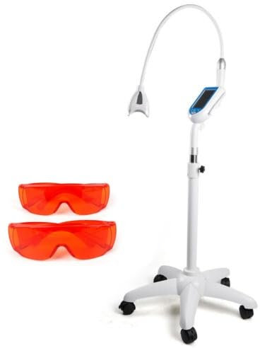 Zahnbleaching Set Professionell, 460-625nm Dental Teeth Whitening Bleaching Lampe LED Zahnbleaching 3 Lichtquellenmodi mit 5in Display 30min Timing-Funktion