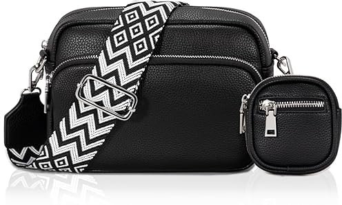 GASSDA Crossbody Bag Damen Kleine Umhängetasche Damen Breiter Gurt PU Leder Handtasche mit Abnehmbarem Schultergurt
