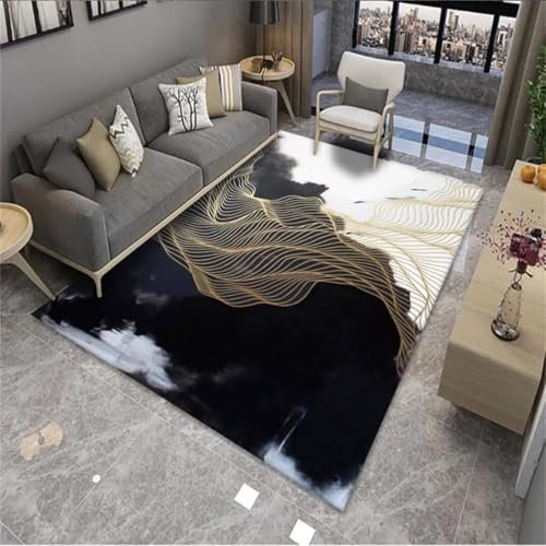 ROSURUG Teppich Vorraum Pinterest Deko Fußmatte Innen Wohnzimmer Schlafzimmer Teppich Heimdekoration Zubehör bequem und pflegeleicht Bedroom Rug(schwarz 50X80cm)