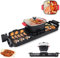 2 in 1 Elektrischer Hot Pot Grill, 1100W+2200W Multifunktionale BBQ Hot Pot, Korean Barbecue Hot Pot Aluminiumguss, Multifunctional Antihaft,Doppelte Kontrolle Shabu Shabu, Heißtopf mit Grill