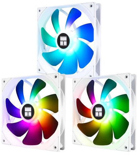 Thermalright TL-C14CW-S X3 14CM Silent Cooling Fan,White Compurter Cooling Fan,CPU Coolers with 1500RPM High Speed,4-Pin PWM Connector,3 Quantities