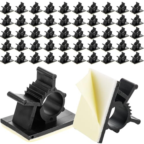 Boltza® Self-Adhesive Adjustable Cable Clips - 50 Pack - Strong & Durable Wire Holders - Available in 6-8mm | 10-13mm | 17-22mm (6-8mm)