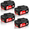 4 × 8.0Ah/8000mAh Li-Ion Ersatzakku für Bosch Akku 18V, Kompatibel mit Bosch 18V Akku BAT618 BAT618G BAT609 BAT609G BAT619 BAT619G BAT610G BAT610 BAT618 BAT612 BAT622 (4PCS)