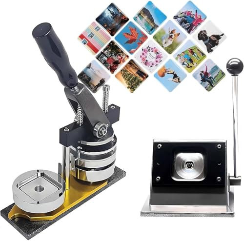 Square Metal Badge Maker,DIY Fridge Magnets Pin Maker Machine,Fridge Magnet Button Badge Making Machine 50 * 50 mm, Photo Magnet Machine