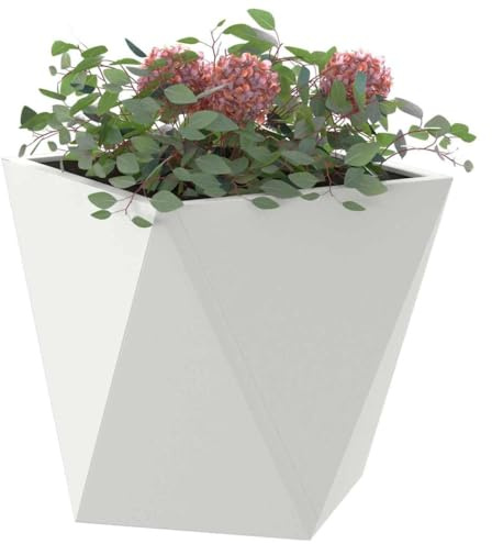 vidaXL Pflanzkübel Weiß 30 x 30 x 30 cm Stahl