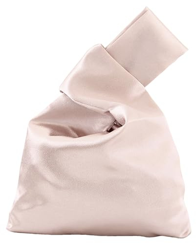 Anopo Piccole Pochette e Clutch in Satin per Donne Rosa Nude