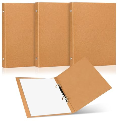 4 Stück Ringbuch A5 Nachfüllbar Kraftpapier, Ringbuch Ordner A5 2 ringe Kraftpapier Ringordner 23,3 x 17,5 cm für Füllpapier Notebook Schulbüro Schreibwarenbedarf