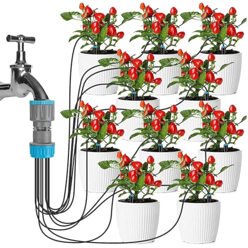 Gartenbewässerungssystem,10-Köpfiges Tropfsystem,Automatisches Bewässerungssystem Set Für Garten | Für Außenbereich Garten Rasen Terrasse Gewächshaus Landschaft Topfpflanzen Gras