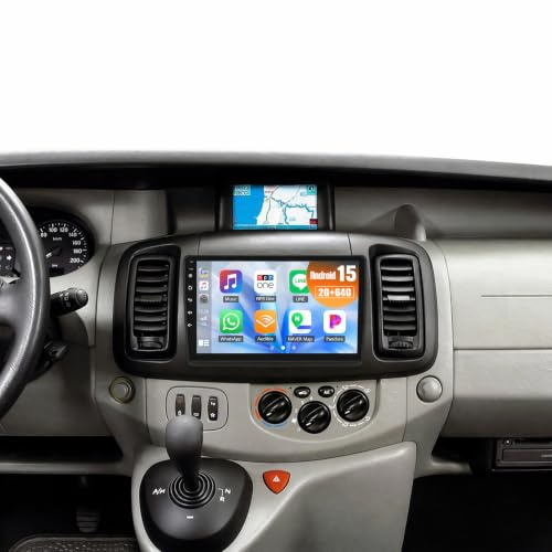 CAMECHO 2+64G Android 15 Navi Autoradio für Renault Trafic Opel Vivaro Nissan Primastar mit 10 Zoll Touchscreen, Bluetooth Radio mit Wireless Carplay FM RDS GPS WLAN Android Auto +Rückfahrkamera