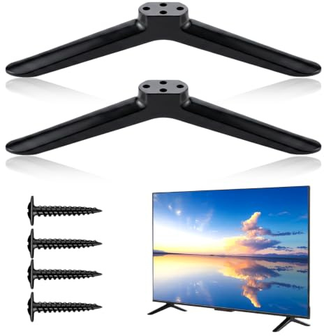 TV Stand Legs, Universal TV Legs Replacement with Non-Slip TV Feet, Table Top TV Stand Base Compatible with LG Samsung Sharp TVs Most 24-55 inch, Easy to Install and Securely Supports Your TV