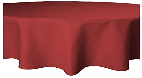 Tischdecke rund 160 cm Ø beschichtet Struktur Leinen-Optik Wasser abweisend Lotuseffekt #1081 Bordeaux